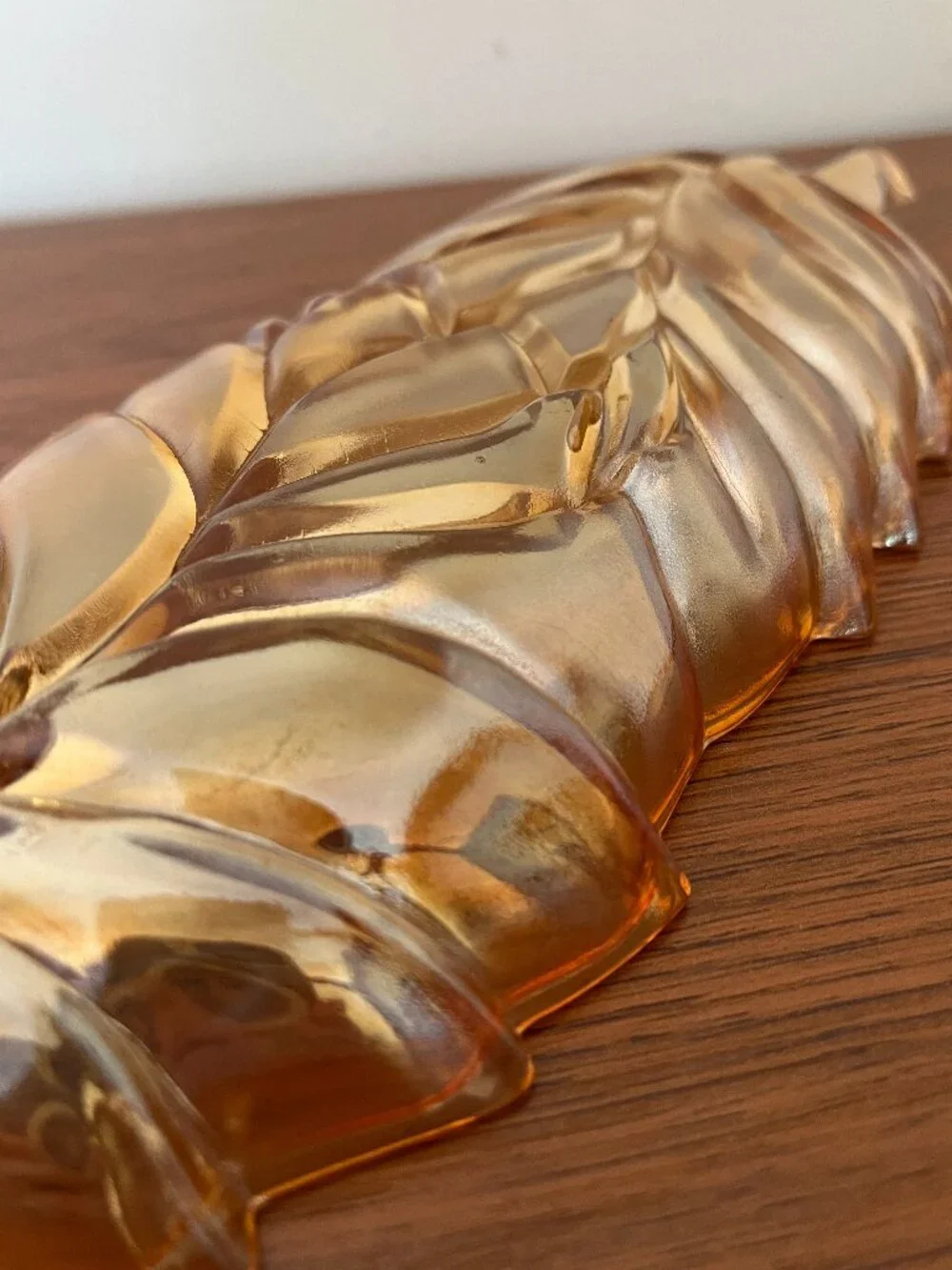 Fall Leaf Candy Dish - Carnival Glass